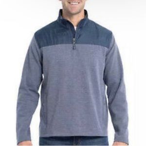 EDDIE BAUER MEN'S MIXED MEDIA PULLOVER JACKET.